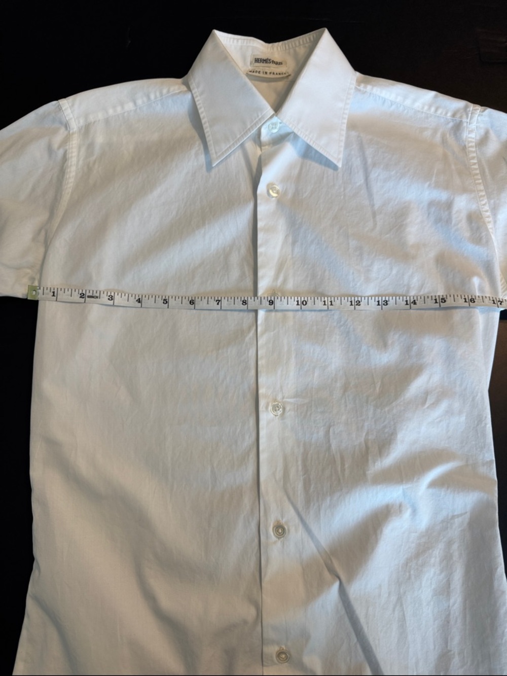 Hermès Paris White Button Down Shirt Made in France Classic Cotton 36 xs s - Picture 4 of 4